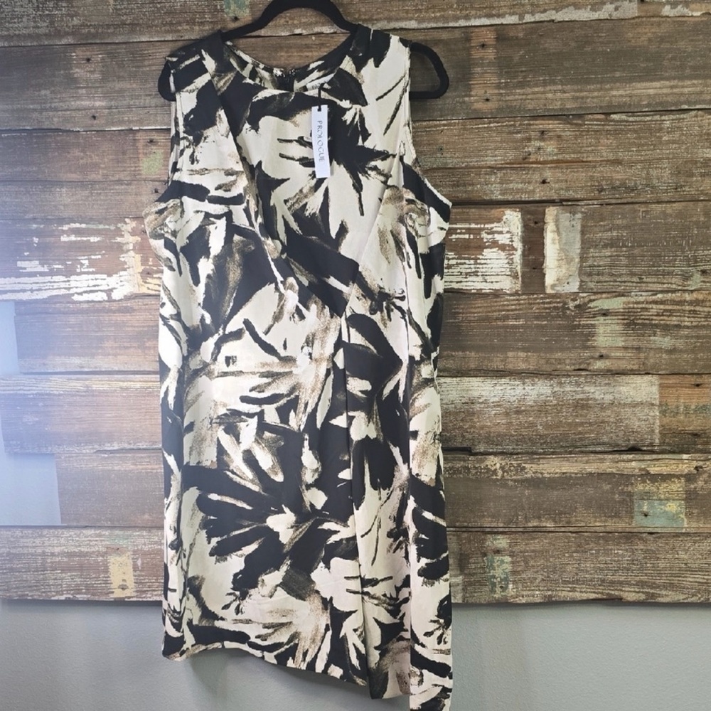 Prologue Asymmetrical Black and Cream Dress